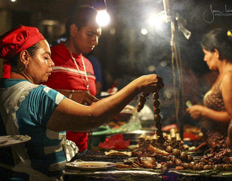 Fritangas del Mercado Central en León, Nicaragua