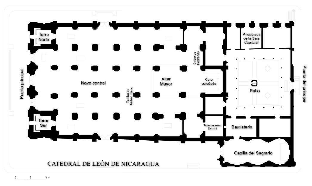 Plano de la Catedral de León de Nicaragua