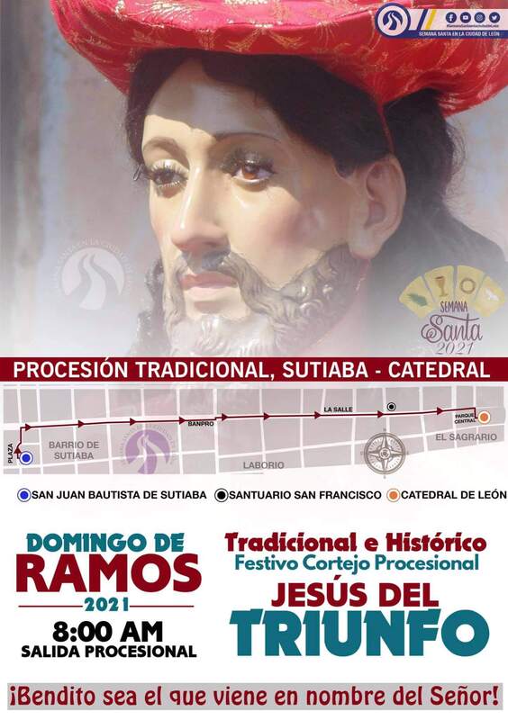 Procesión de Jesús del Triunfo o la Burrita en León Nicaragua 2021