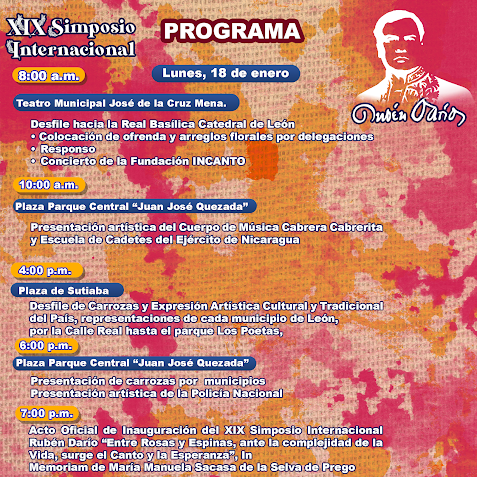 Programa 18 de enero del XIX Simposio Internacional Rubén Darío