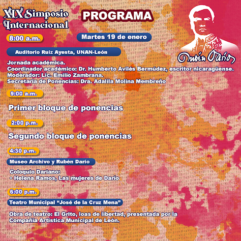 Programa 19 de enero del XIX Simposio Internacional Rubén Darío